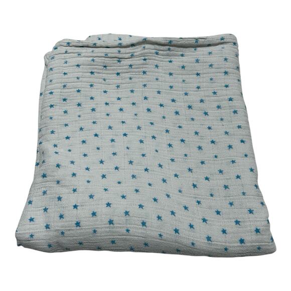 Aden & Anais Tiny Blue Stars Cotton Muslin Swaddle Baby Blanket - Picture 1 of 6